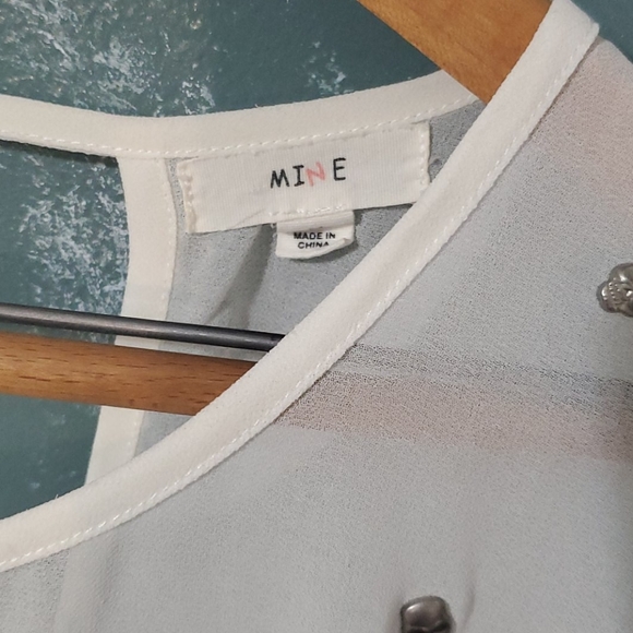 🔖MINE Sheer Blouse with Silver Skulls - Picture 6 of 9